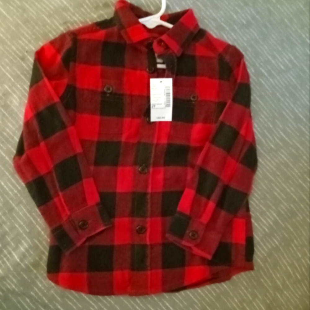 Kids 2T Plaid Button Down Shirt